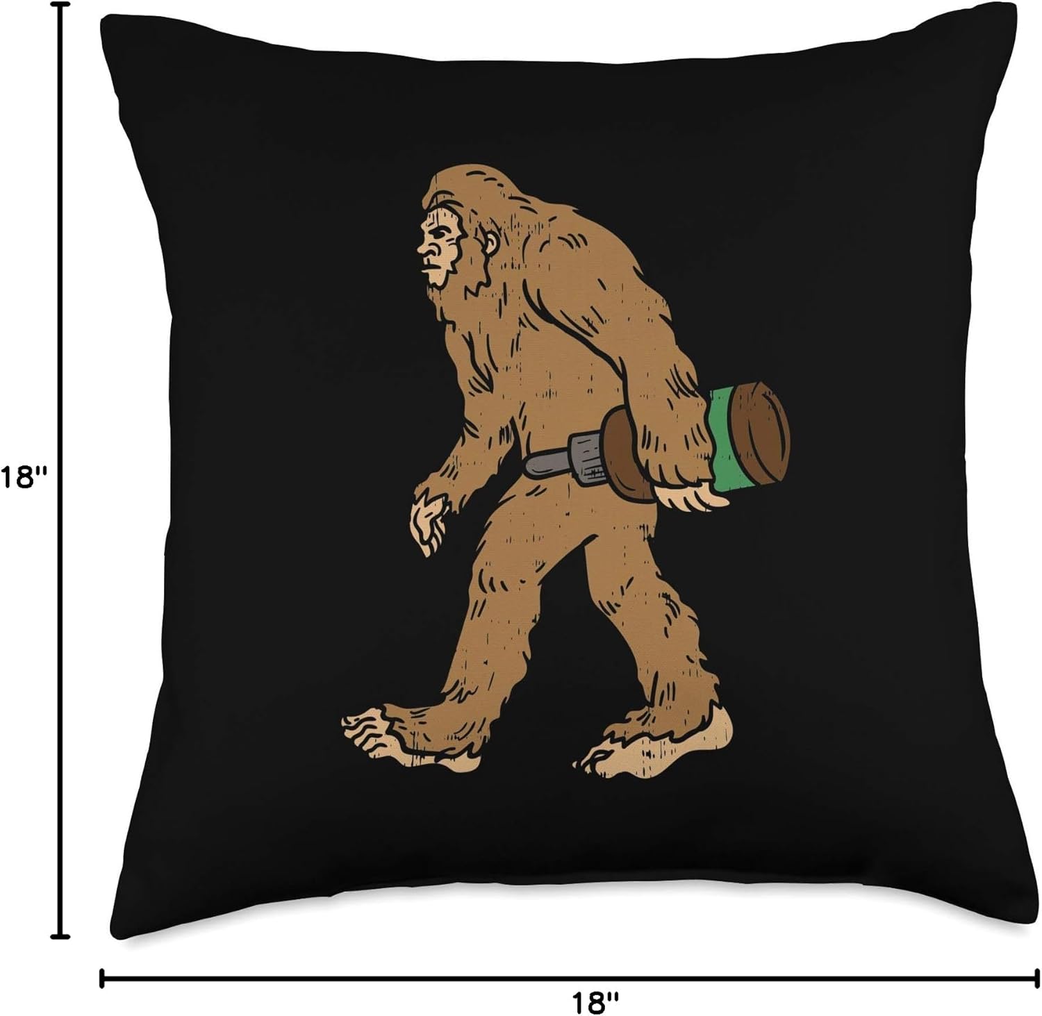 Bigfoot CBD Oil Funny Sasquatch Hemp Cannabis Boys Kids Gift Throw Pillow - Image 4
