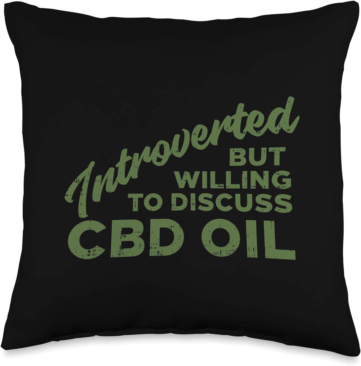 Introverted Discuss CBD Oil Funny Cannabis Hemp Lover Gift Throw Pillow