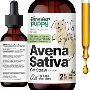 Forever Puppy Dog Calming Drops - Natural Stress & Separation Support - Avena Sativa Oat Extract for Barking, Fireworks & Travel - Brain & Nervous System Wellness - 2 fl oz