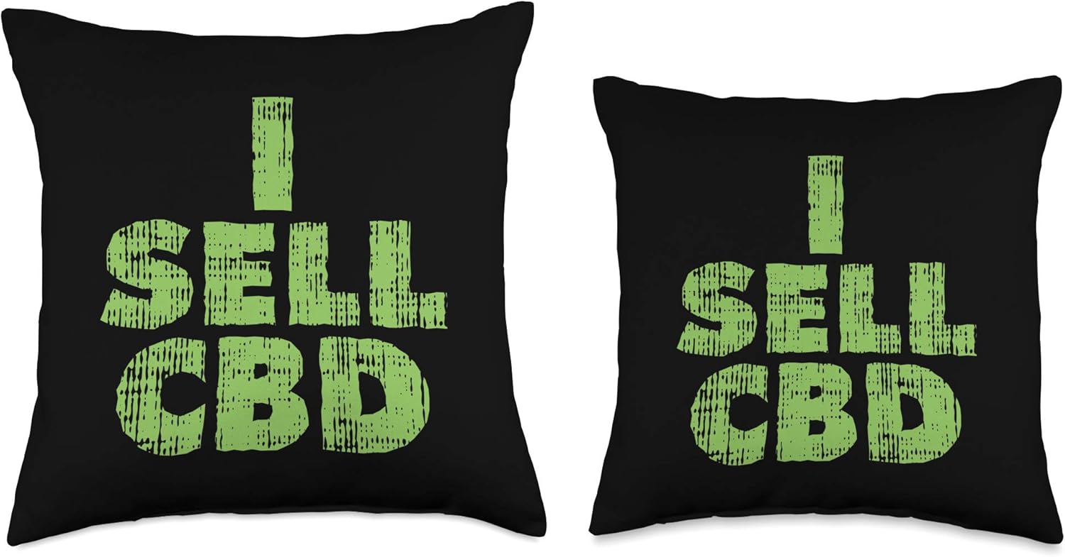 I Sell CBD Dealer Hemp Plant Oil Cannabis Gift Throw Pillow - Image 3
