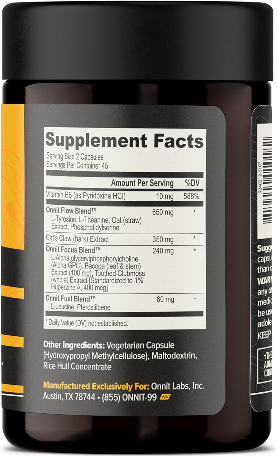 ONNIT Alpha Brain Nootropic Brain Supplement for Focus, Memory, Mental Clarity, Cognitive Support with L-Theanine and Vitamin B6, 90 Count - Image 11