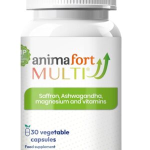 Ashwagandha KSM-66 & Saffron Supplement | Stress Relief, Mood & Emotional Balance | Vitamin B & Magnesium | Natural Pills for Mental Relaxation | 30 Capsules | AnimaFort Multi