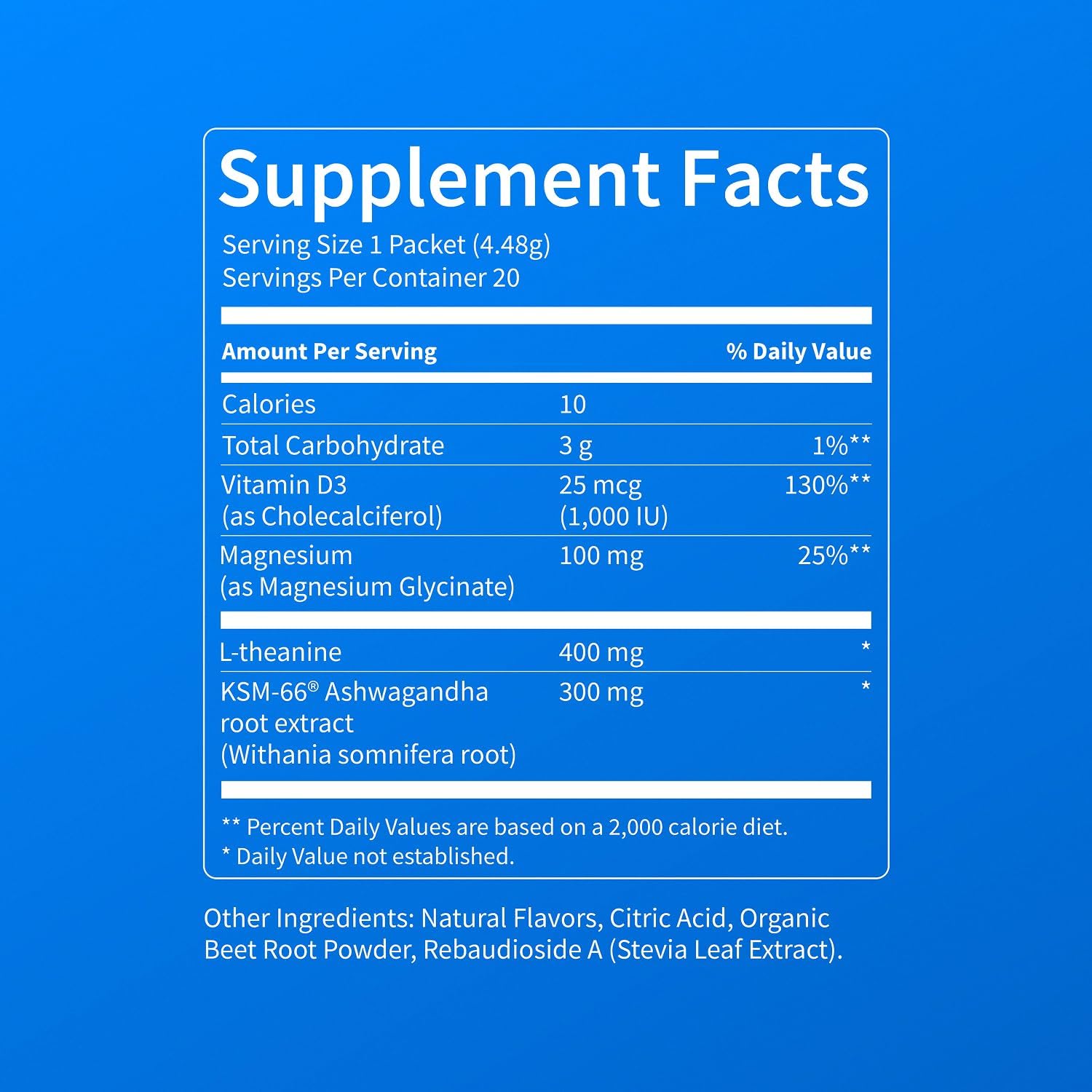 Nello Supercalm Powdered Drink Mix, Cortisol Reducer and Sleep Aid Supplement, L Theanine, Ksm-66 Ashwagandha, Magnesium Glycinate, Vitamin D 3, No Sugar, Non GMO, On The Go, 20 Ct, Raspberry Lemonade - Image 8