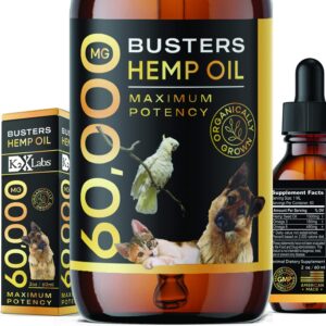 |100Pack| Busters Organic Hemp Oil for Dogs & Cats-Ultra Pure - Made in USA - Omega Rich 3, 6 & 9 - Hip & Joint Health, Soothing Natural Relief