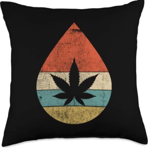 CBD Oil Cannabidiol Hemp Cannabis Vintage Dealer Gift Throw Pillow