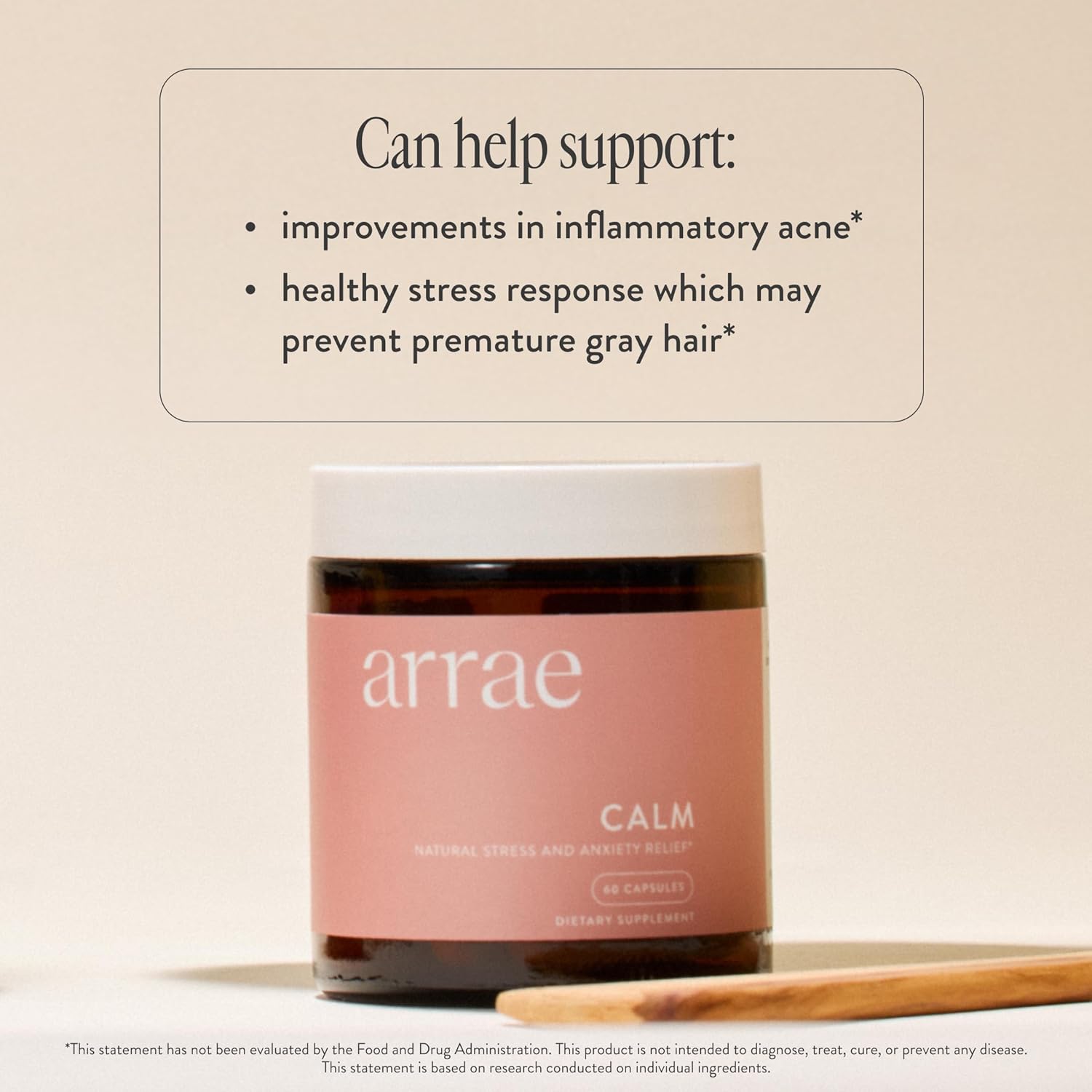 Arrae Calm Cortisol Manager - 60 Stress & Panic Relief Capsules - Mood Support Supplement w/L-Theanine, Inositol, Passionflower, & Magnesium to Help You Feel Zen - Image 5