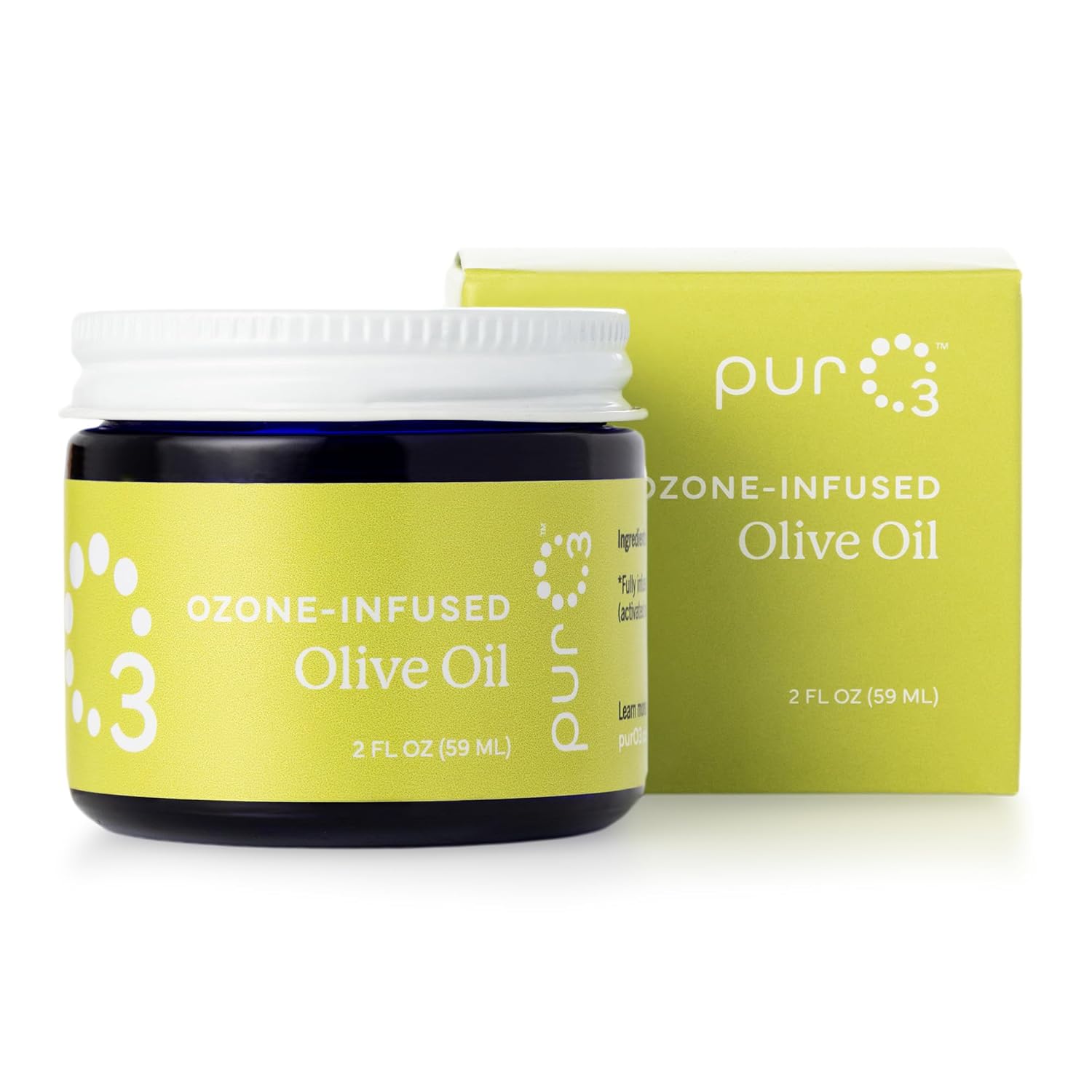 PurO3 Ozonated Olive Oil – Pure, Natural, Organic Skincare for Face & Body – Oxygenated Healing Lotion, Moisturizer & Beauty Cream in a Glass Jar – O3 Therapy Salve, 2 oz - Image 4
