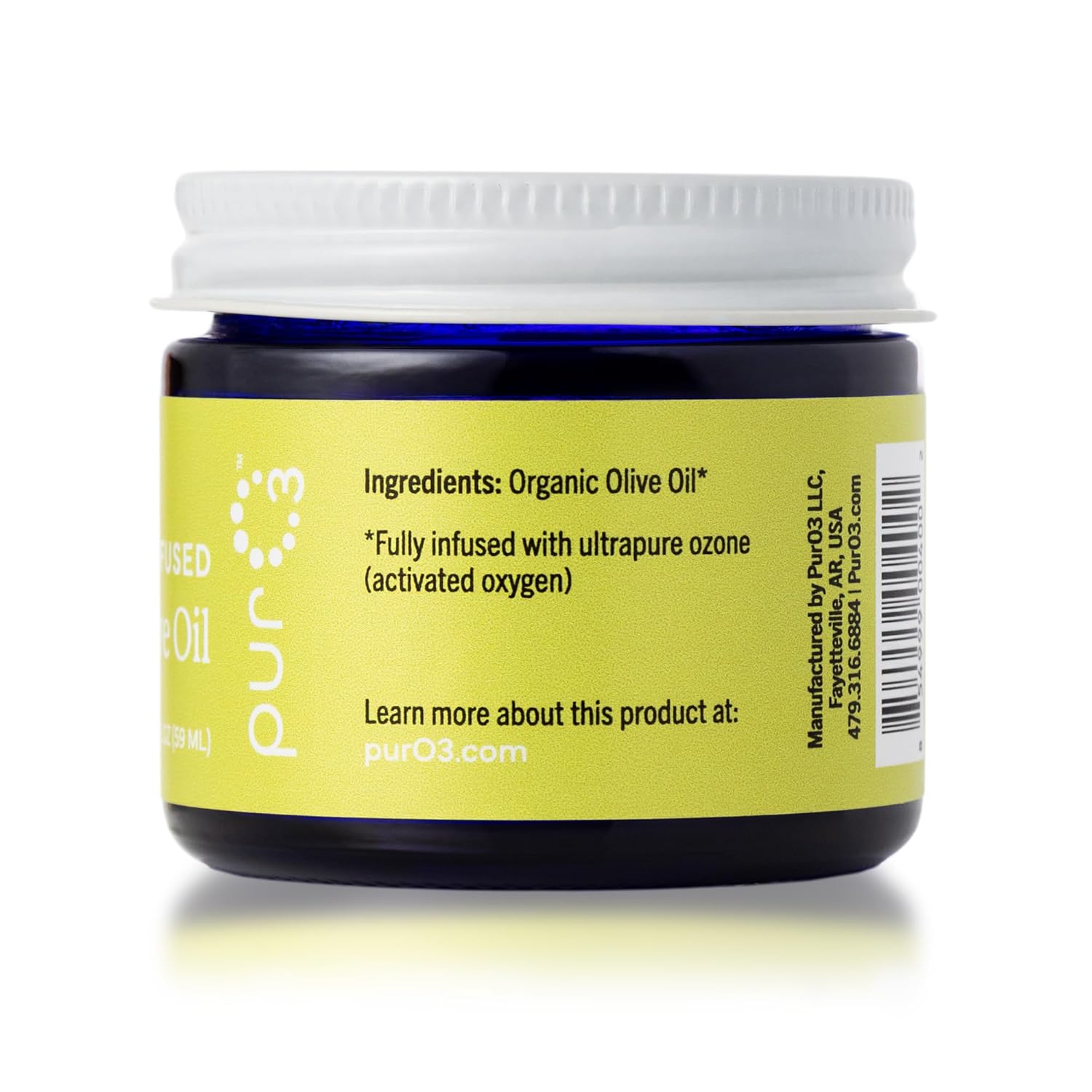 PurO3 Ozonated Olive Oil – Pure, Natural, Organic Skincare for Face & Body – Oxygenated Healing Lotion, Moisturizer & Beauty Cream in a Glass Jar – O3 Therapy Salve, 2 oz - Image 2