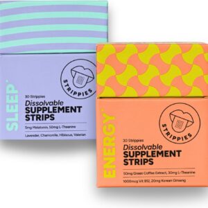 Dissolvable Strips - Energy & Sleep Multi-Pack - Wellness in A Strip - Easy & On-the-go Support - 60 Strips