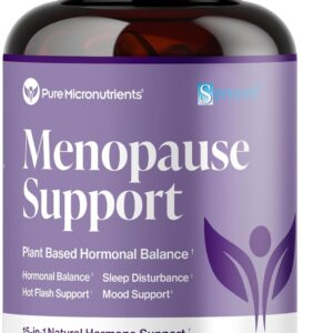 Menopause Supplements for Women - Natural Hormone Balance - Hot Flashes, Night Sweats, Sleep & Mood Support. with Sensoril® Ashwagandha, DIM, Chaste Berry & Black Cohosh Root - 60 Count