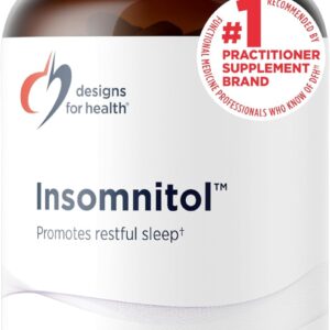 Designs for Health Insomnitol Capsules - Sleep Aid for Adults with Melatonin, L‑Theanine + 5-HTP - Calming Herbs Valerian, Lemon Balm + Passionflower - Vegan + Non-GMO Sleep Supplement (60 Capsules)