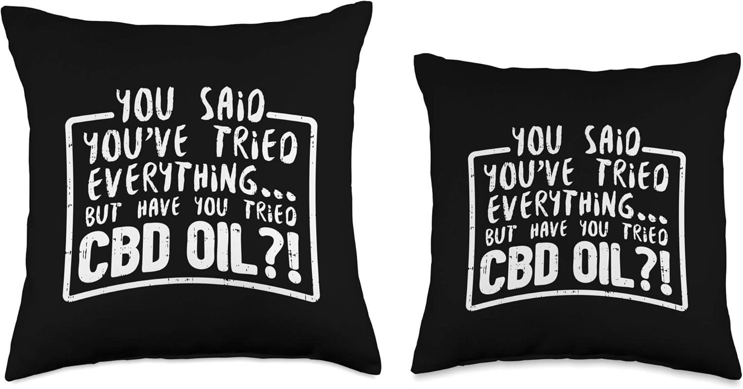 CBD Oil Hemp Plant Have You Tried Cannabidiol Gift Throw Pillow - Image 3
