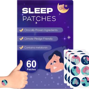 Sleep Patches, 60 Pack Upgraded Sleep Patches for Adults, Made of All-Natural Ingredients, Natural Plant-Based Sleep Support for Men and Women, That Last All Night，Easy to Use