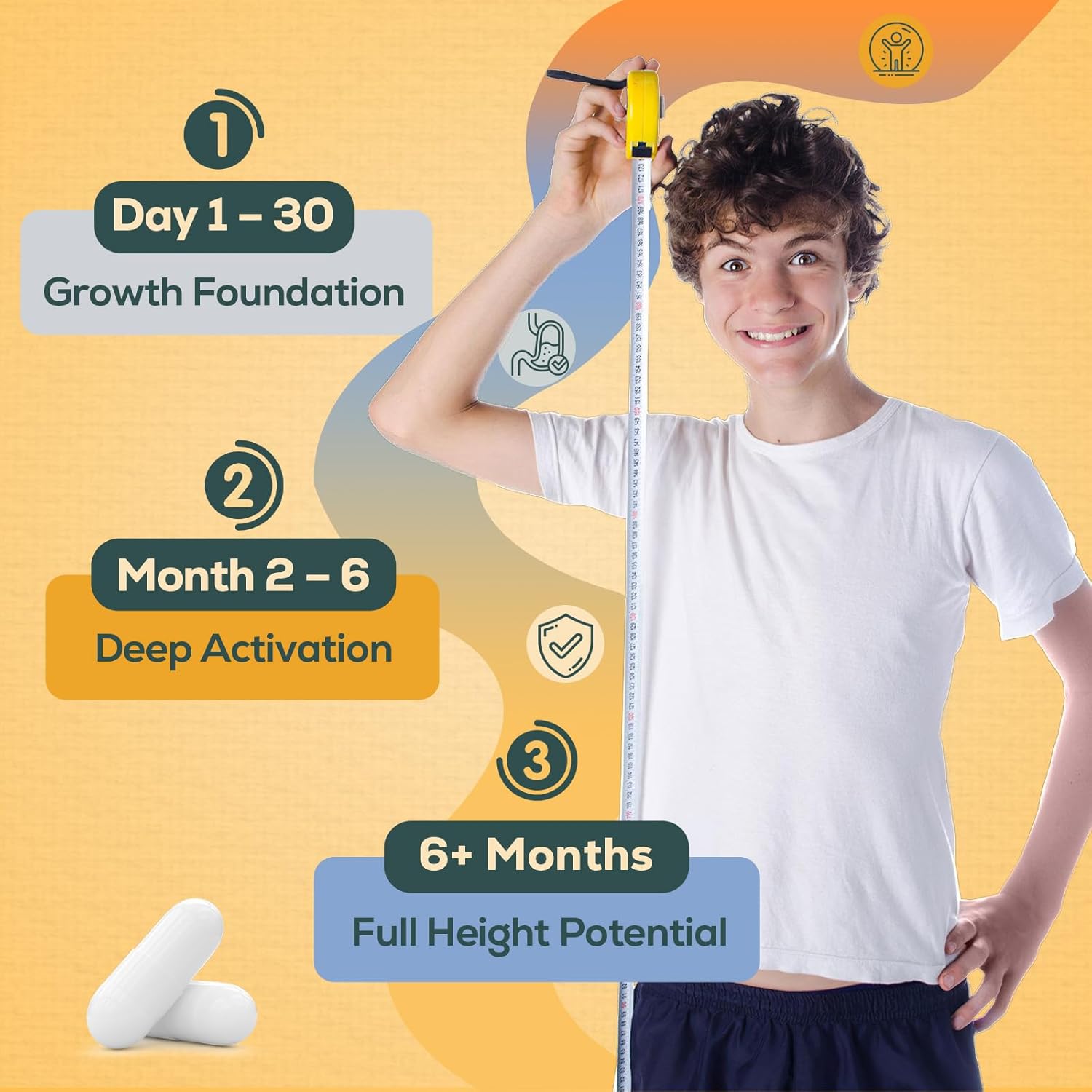 25-in 1 Bone Strength Supplement - for Natural Growth, Digestion and Stress - High Absorption - Calcium, Magnesium, Zinc, Ashwaganda and Multivitamins for Age 12+ | 2 Bottles - Image 4