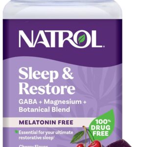 Natrol Sleep & Restore Magnesium Glycinate Blend Gummies, Magnesium for Sleep Aids for Adults, Melatonin-Free, Cherry Flavored, 30 Day Supply