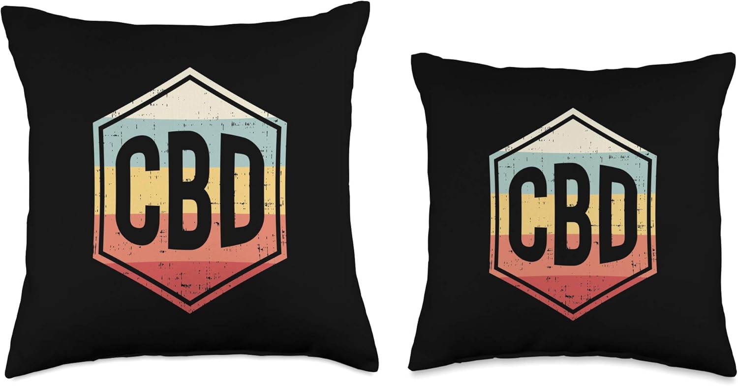 CBD Oil Retro Vintage Weed Cannabis Hemp Plant Dealer Gift Throw Pillow - Image 3