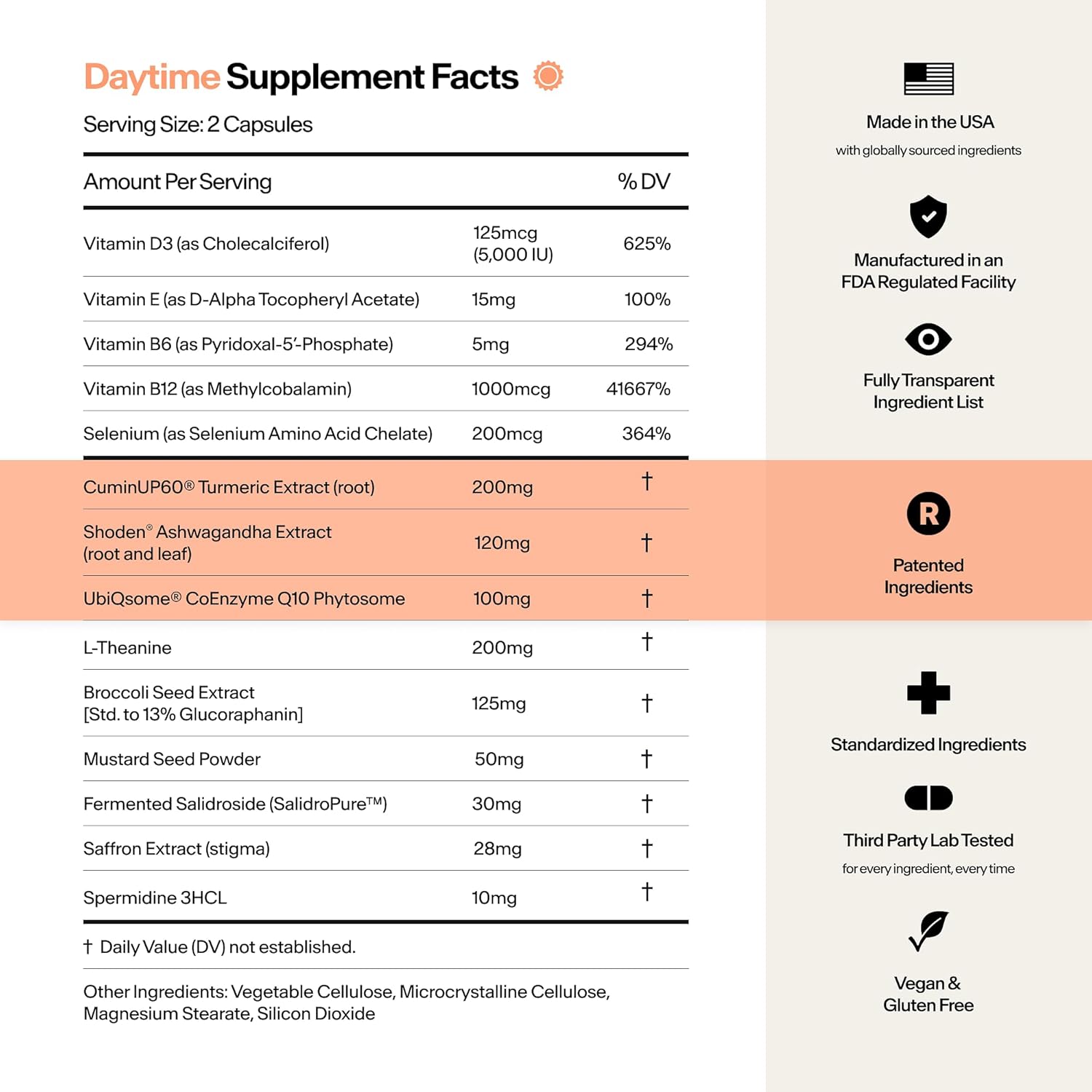 Stasis Daytime Energy & Focus Supplement for Men & Women with Vitamin D3, L Theanine, Ashwagandha & CoQ10, Cognitive Support Capsules for Morning Routines, Vegan, Non GMO, 25 Servings, 1 Month Supply - Image 5
