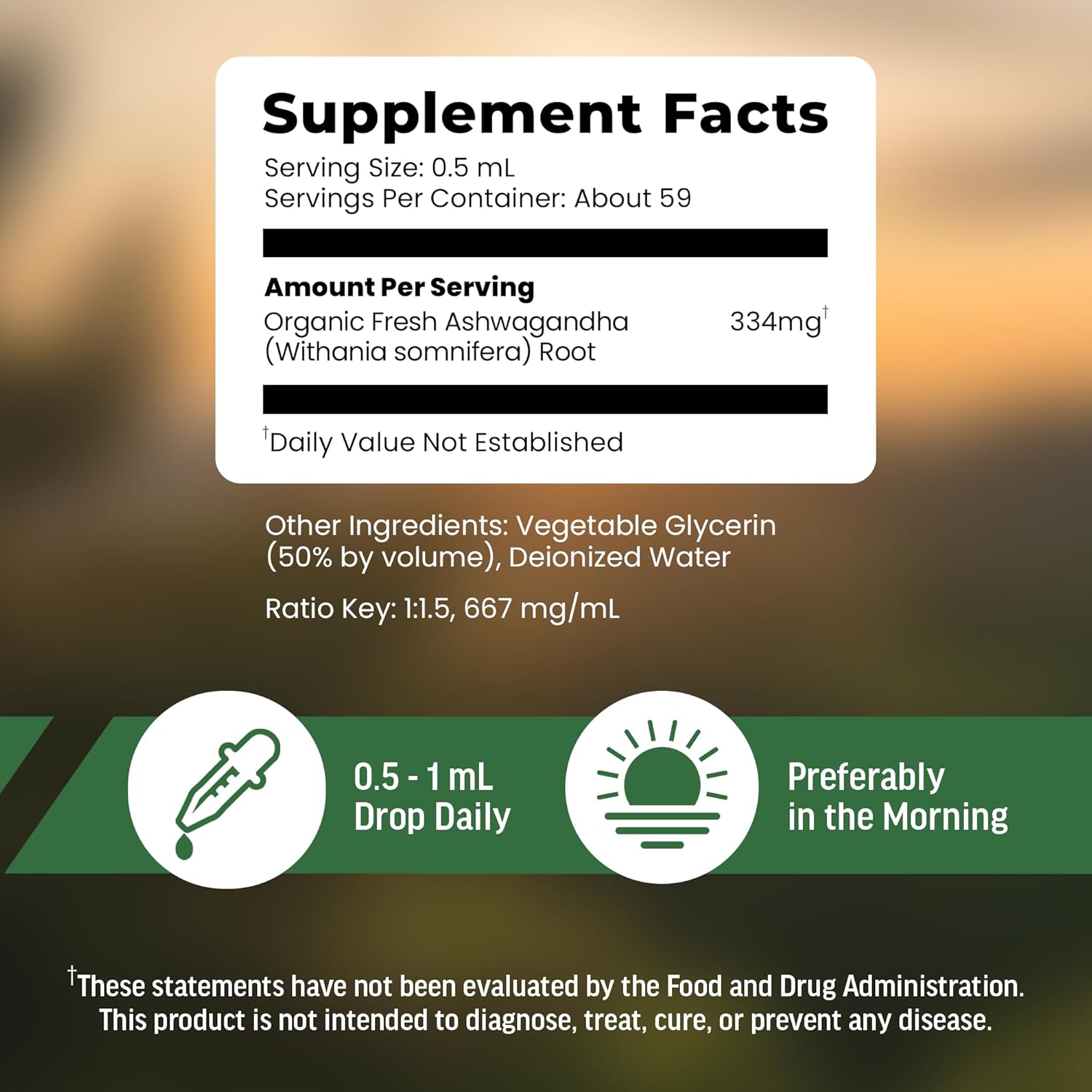BIOACTIVE Liquid Ashwagandha Supplement Drops - Testosterone Booster For Men* - Adaptogen for Stress Support, Men’s Wellness - Organic, Vegetarian, Gluten Free, Non-GMO, 59 Servings (1 Oz, Unflavored) - Image 2
