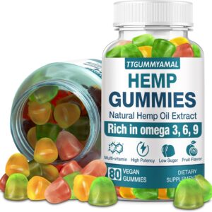 Hemp Gummies for Sleep Pain Stress Anxiety - High Potency Extra Strength Hemp Oil Extract - Organic Vegan Edible Hеmp Gummy for Adult (1 Pack)