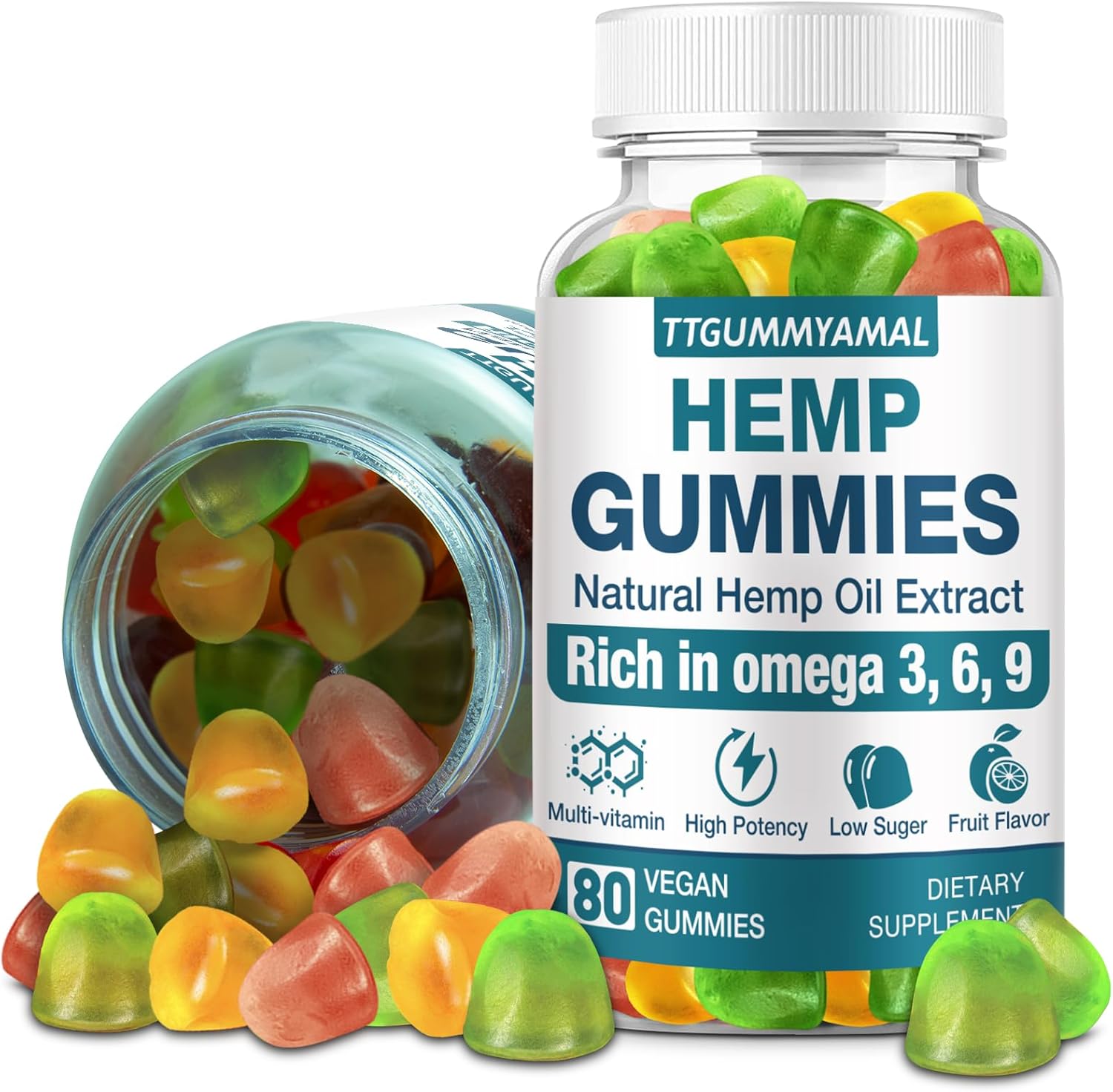Hemp Gummies for Sleep Pain Stress Anxiety - High Potency Extra Strength Hemp Oil Extract - Organic Vegan Edible Hеmp Gummy for Adult (1 Pack)