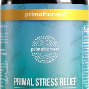 Primal Harvest Stress Relief Supplement for Women and Men Pure Ashwagandha Root Extract, L-Theanine Supplements, 30 Capsules