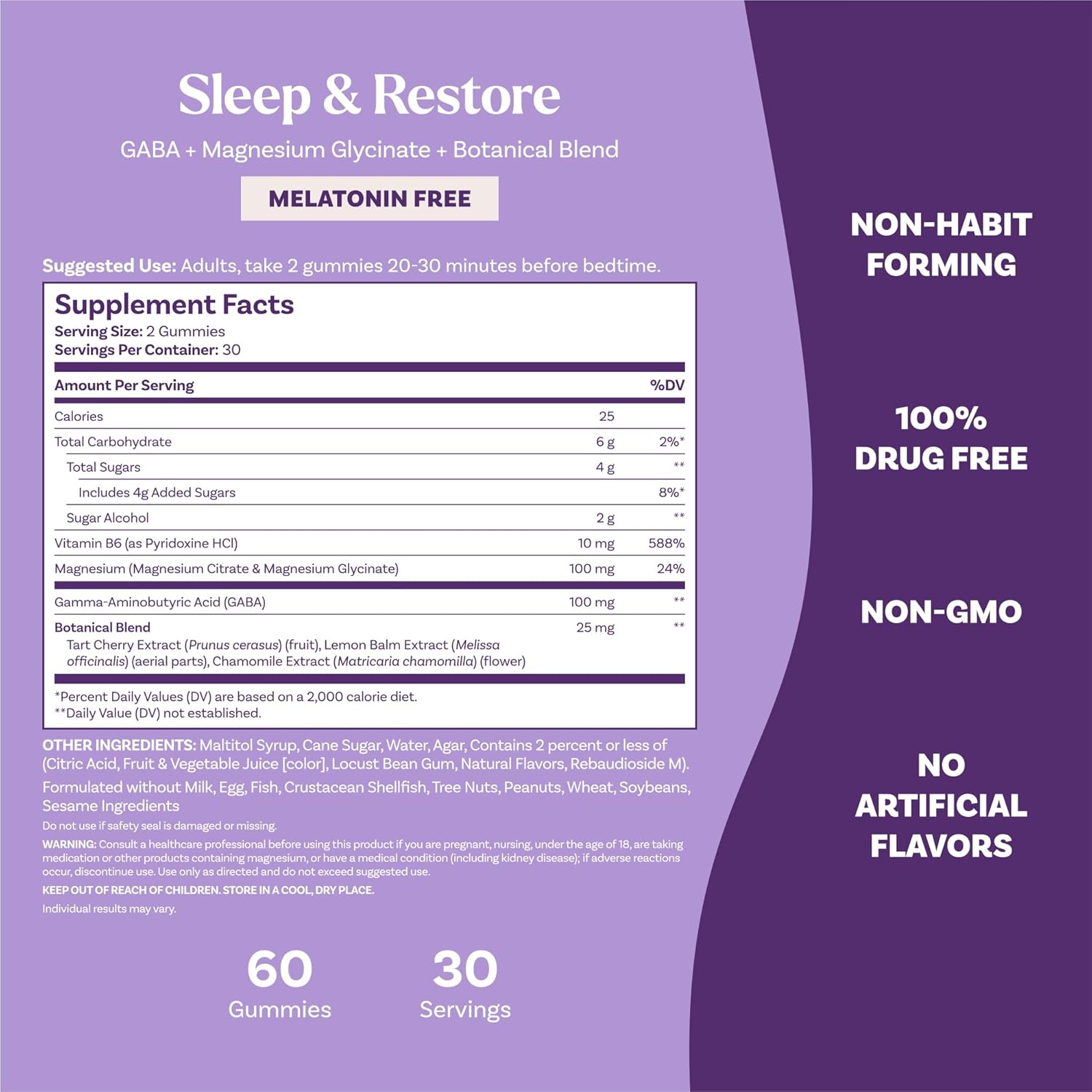 Natrol Sleep & Restore Magnesium Glycinate Blend Gummies, Magnesium for Sleep Aids for Adults, Melatonin-Free, Cherry Flavored, 30 Day Supply - Image 6