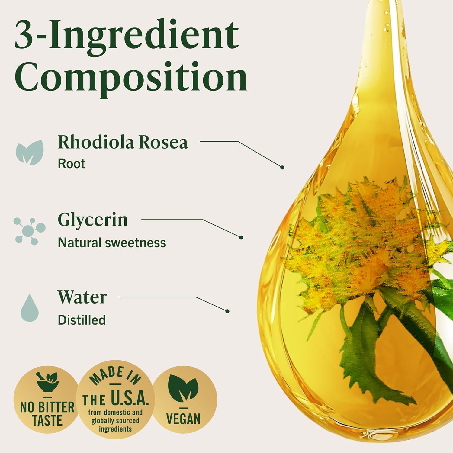HERBAMAMA Rhodiola Rosea Extract - Rhodiola Rosea Supplement Drops for Mood & Calm Support - Vegan, Non-GMO, Alcohol & Sugar-Free Liquid Formula, 84-Day Supply - Image 4