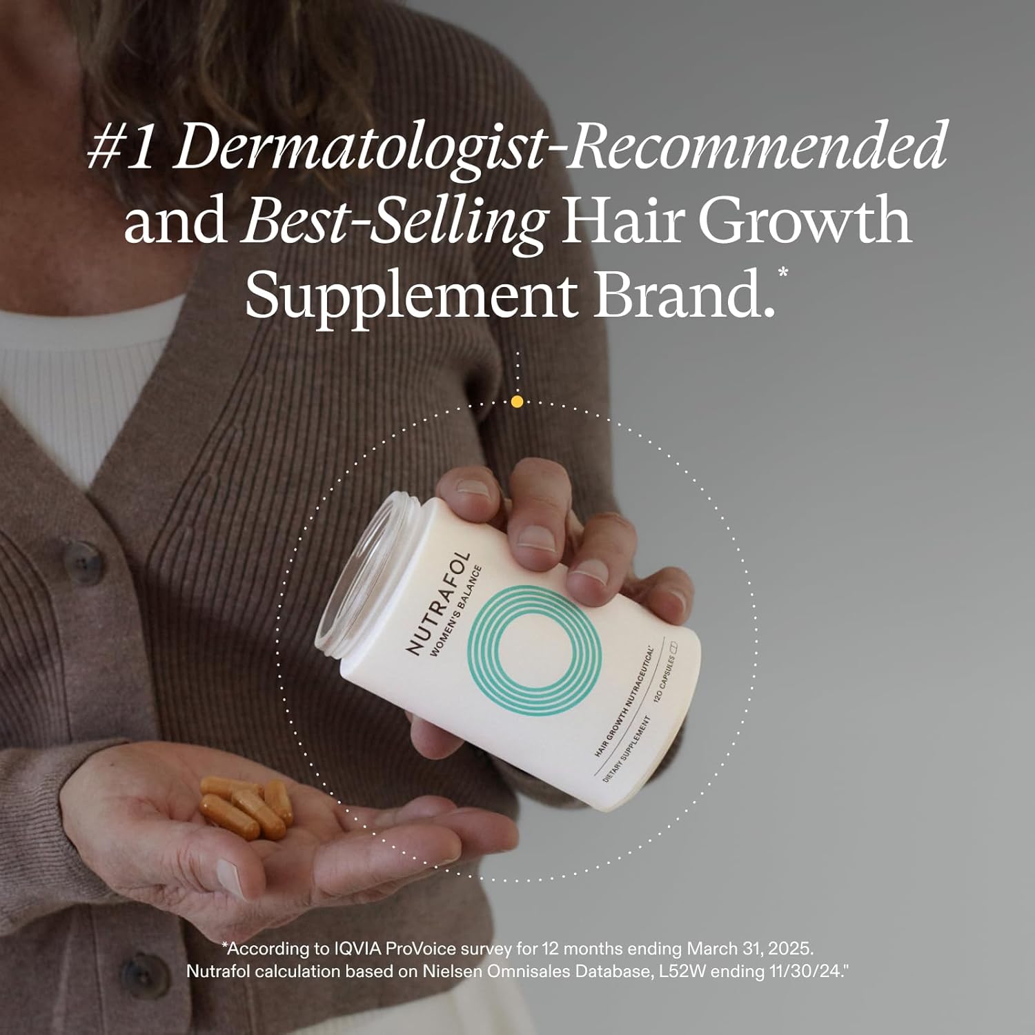 Nutrafol Women's Balance Hair Growth Supplements, Ages 45 and Up, Clinically Tested for Visibly Thicker Hair and Scalp Coverage, Dermatologist Recommended - 1 Month Supply - Image 2