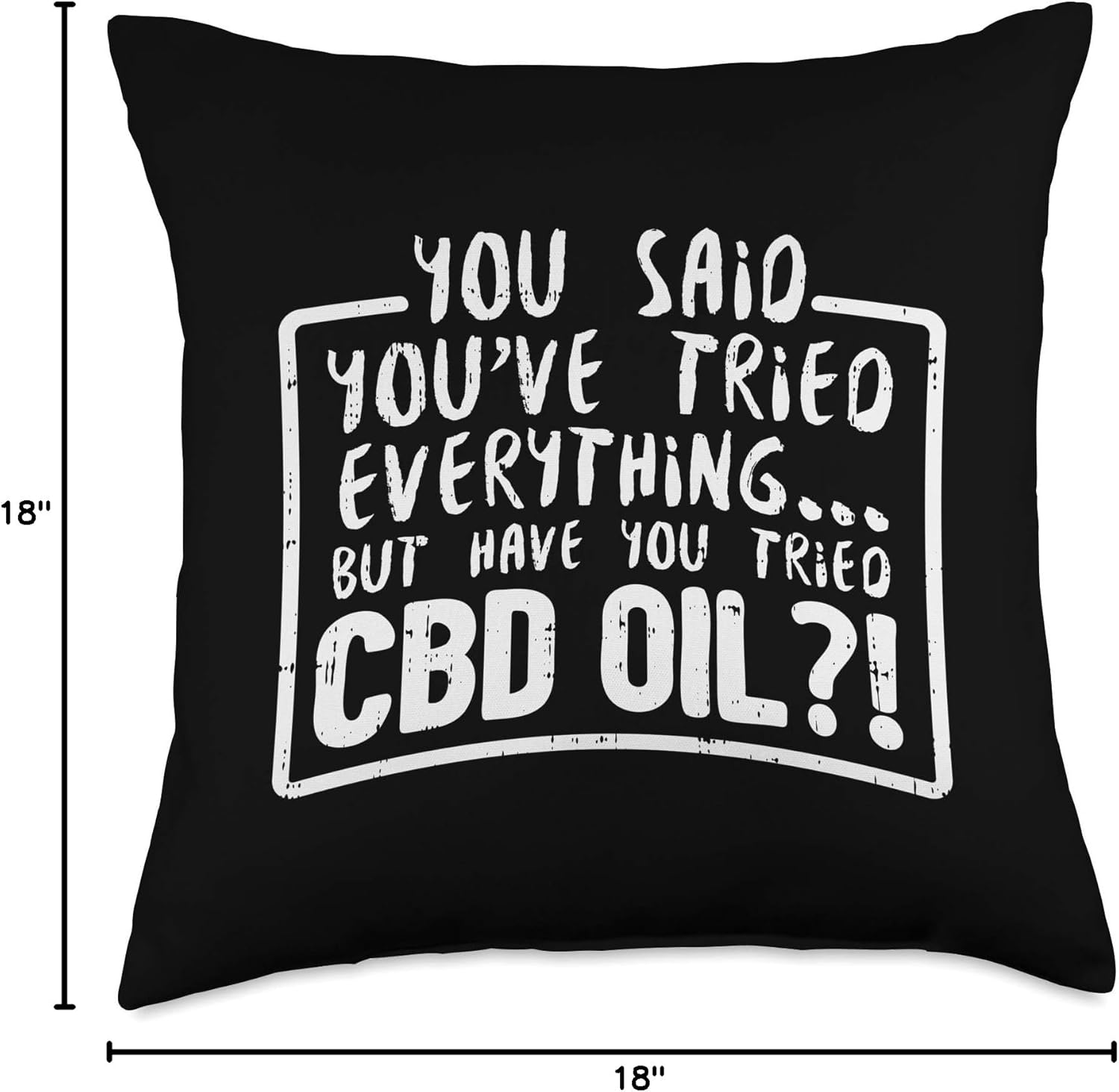 CBD Oil Hemp Plant Have You Tried Cannabidiol Gift Throw Pillow - Image 4