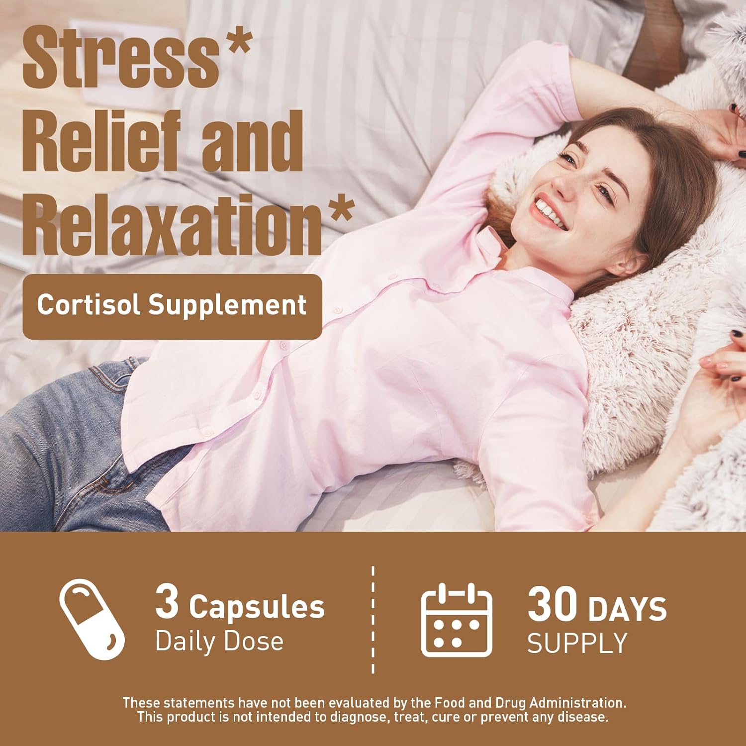 Ashwagandha & Lions Mane Supplements Capsules, Brain Supplements for Memory and Focus, Ashwagandha with Rhodiola Rosea for Cognitive, Immune Support, Cortisol Supplements for Women, 90 Capsules - Image 7