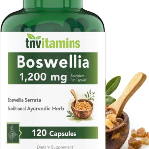 tnvitamins Boswellia Extract Capsules, 120 Count | 1,200 mg Per Capsule | 65% Boswellic Acids + 10:1 Concentrated Extract | Boswellia Serrata | Joint & Mobility Support