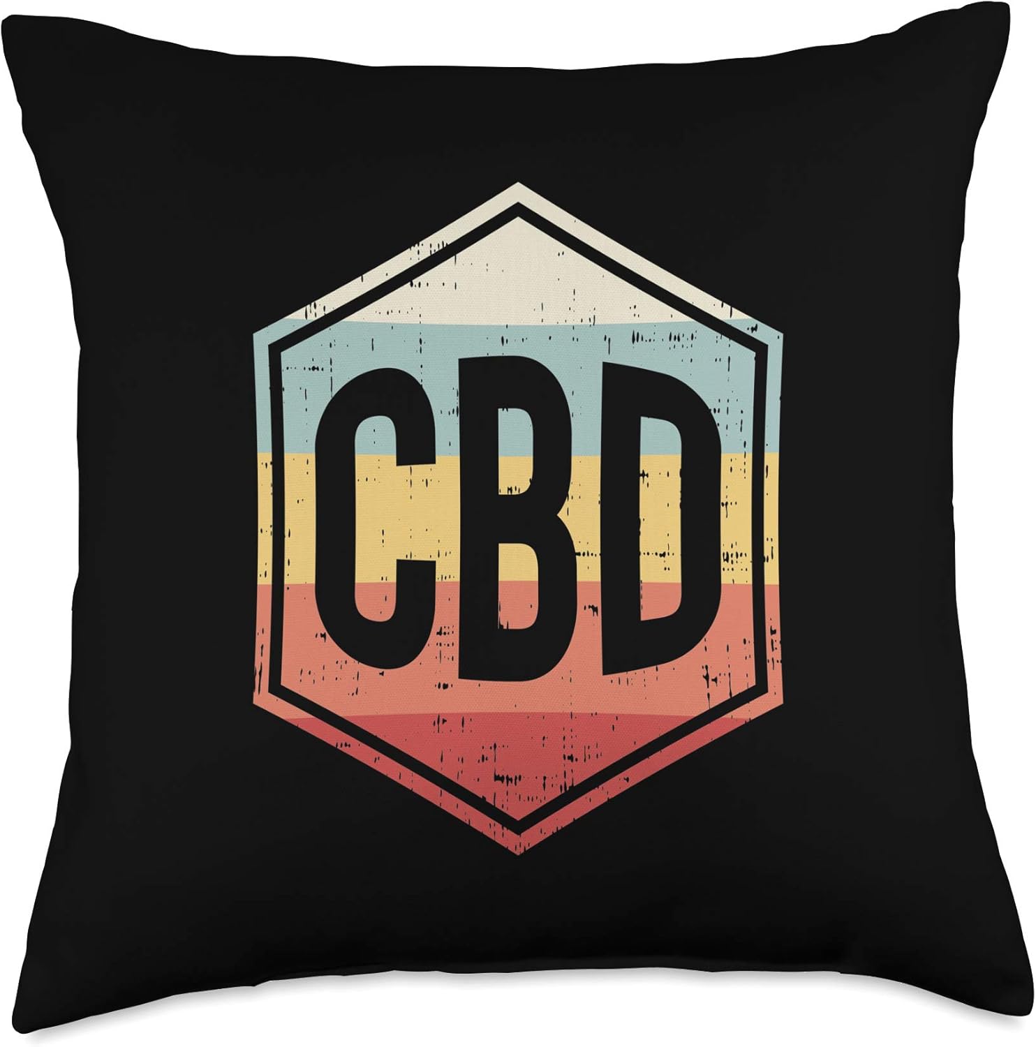 CBD Oil Retro Vintage Weed Cannabis Hemp Plant Dealer Gift Throw Pillow