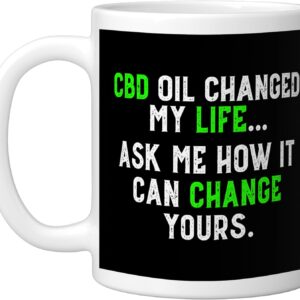 CBD Oil Gift Men Women Ceramic Mug, White