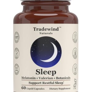 Sleep – Fast-Acting Liquid Capsules with Melatonin, Valerian & Calming Botanicals – Supports Deep Relaxation & Restful Sleep – Pure, Vegan, Non-GMO – 60 Capsules
