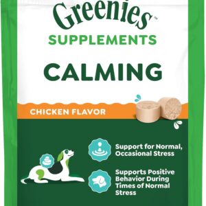 Greenies Supplements Calming Chews for Dogs Chicken Flavor, Dog Calming Chews, 7.3 oz. Container of 40 Count