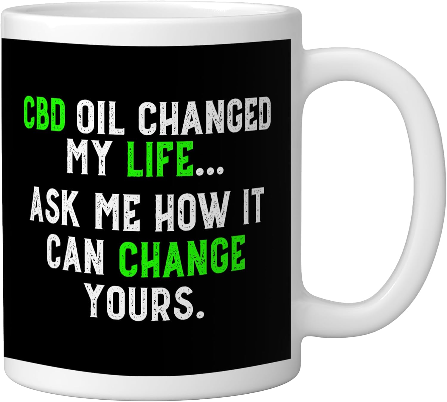 CBD Oil Gift Men Women Ceramic Mug, White - Image 2
