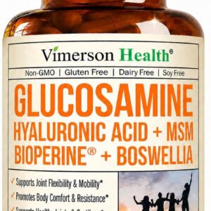 Joint Support Supplement with Glucosamine Sulfate, Hyaluronic Acid, Boswellia & MSM β Supports Joint Health, Mobility & Bone Strength β for Daily Use β FSA Eligible 60 Capsules