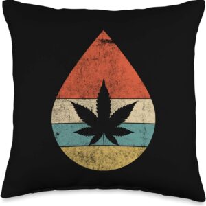 CBD Oil Cannabidiol Hemp Cannabis Vintage Dealer Gift Throw Pillow