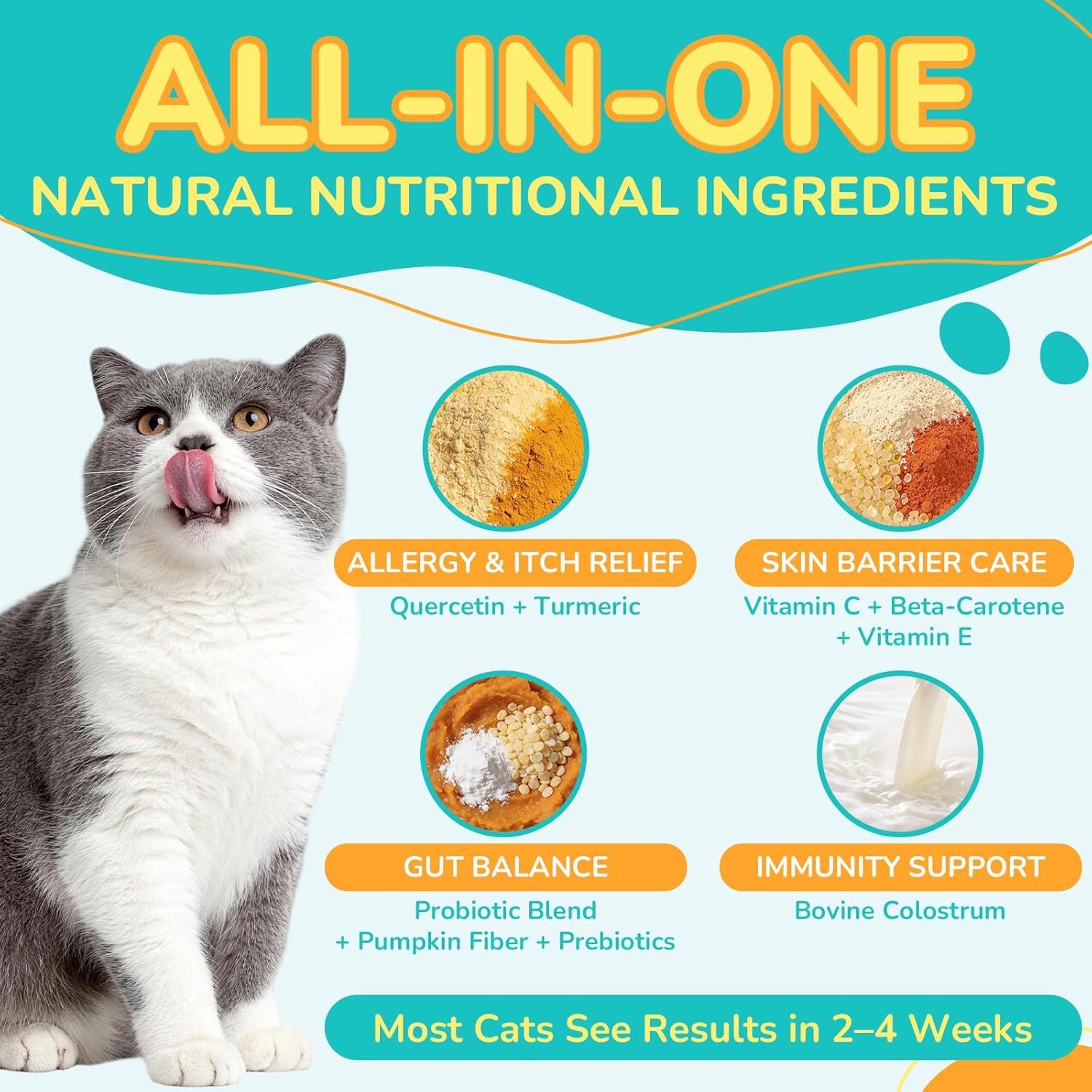 Woyamay Cat Allergy Relief for Cats with Probiotics, 500 Crunchy Cat Probiotic & Allergy Chews, Cat Allergy Treats to Stop Itching & Scratching, Probiotics for Cats Support Gut Health, Chicken Flavor - Image 6