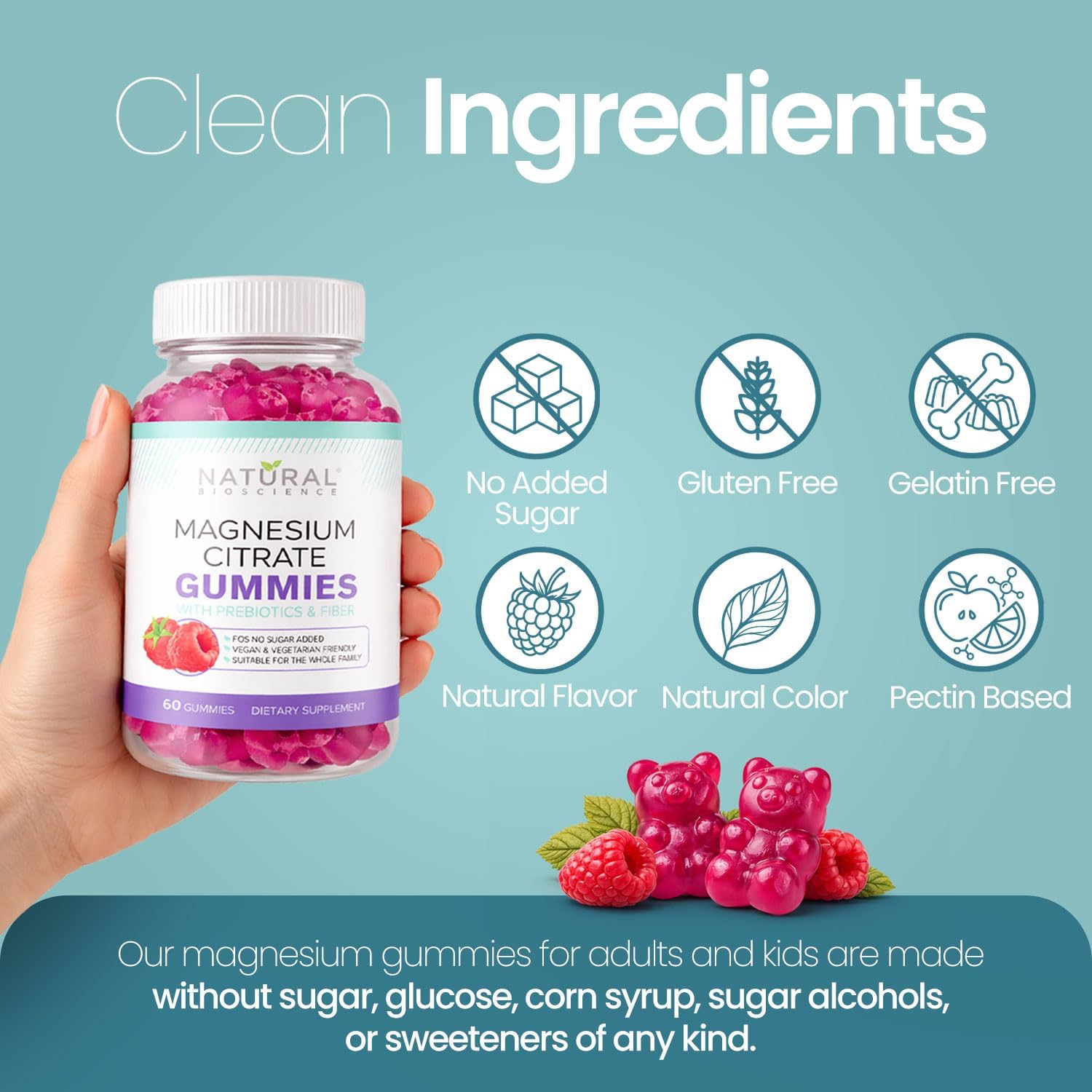 Sugar Free Calm Magnesium Citrate Gummies 100 mg - High Absorption Calming Magnesium Citrate Gummy for Adults & Kids to Support Sleep, Stress Relief, Heart Health, Nerves, Muscles & Bones - Image 7