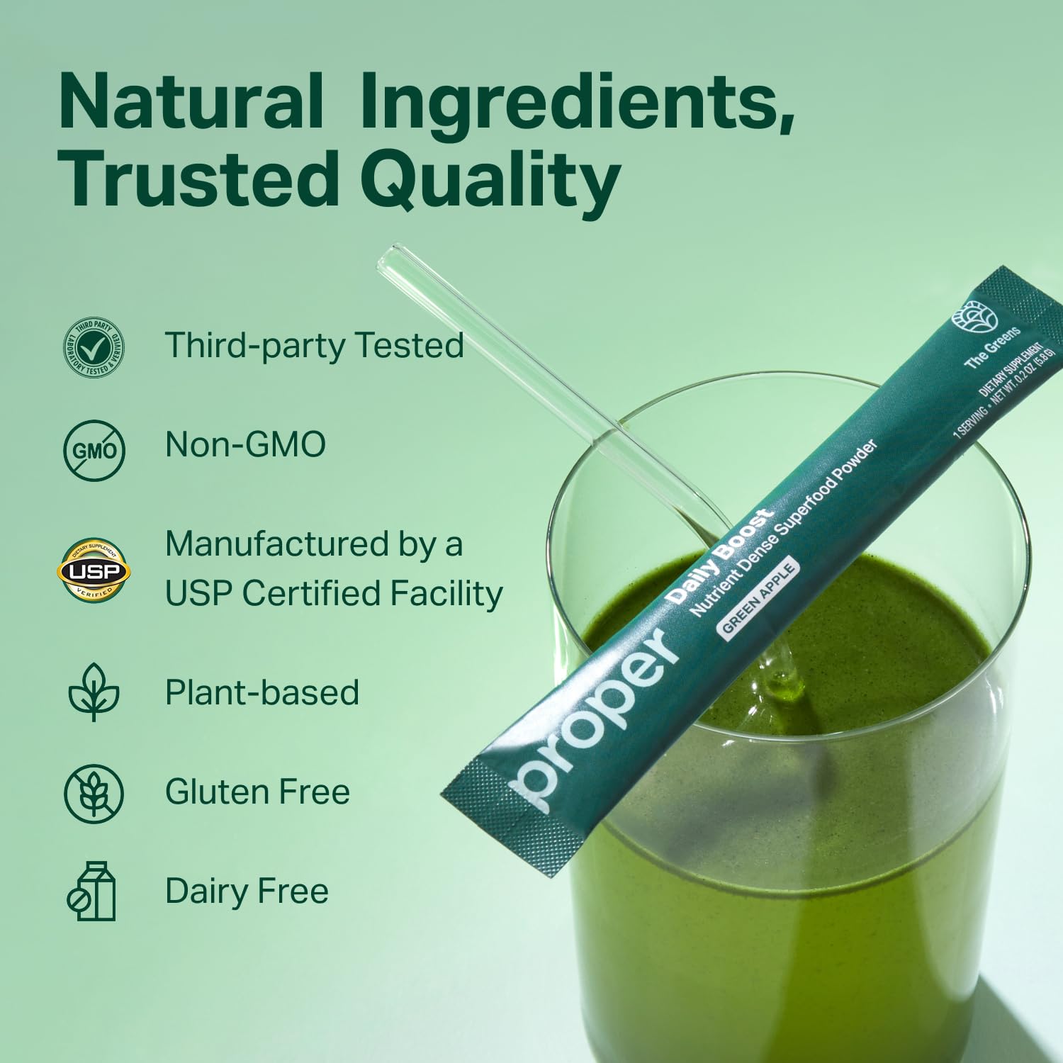 Proper The Essentials Super Foods Powder 5-Stick Variety Pack - Super Greens, Gut Health, Metabolism & Energy, Calm Magnesium Powder & Immune Support Supplement Packs - Image 3