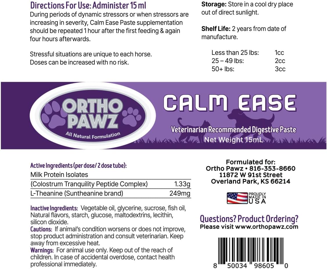 Calm Ease 15ml – Natural Calming Paste for Dogs & Cats – Anxiety Relief for Pets – Helps with Stress, Nervousness, Hyperactivity, Thunderstorms & Travel – Made in USA - Image 6