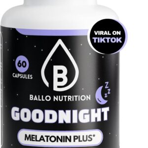 Goodnight Sleep Capsules - Natural Sleep Support with Melatonin, GABA, Chamomile, Lemon Balm & Passionflower β Non-Habit Forming β 60 Capsules