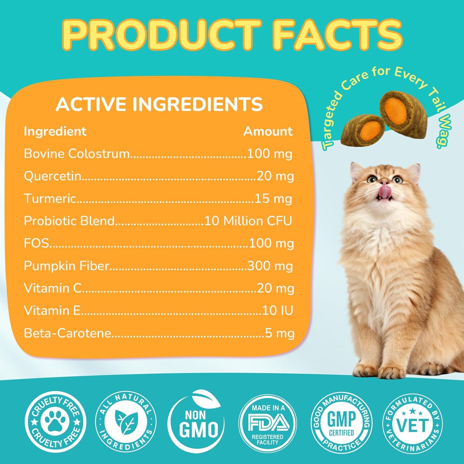 Woyamay Cat Allergy Relief for Cats with Probiotics, 500 Crunchy Cat Probiotic & Allergy Chews, Cat Allergy Treats to Stop Itching & Scratching, Probiotics for Cats Support Gut Health, Chicken Flavor - Image 9