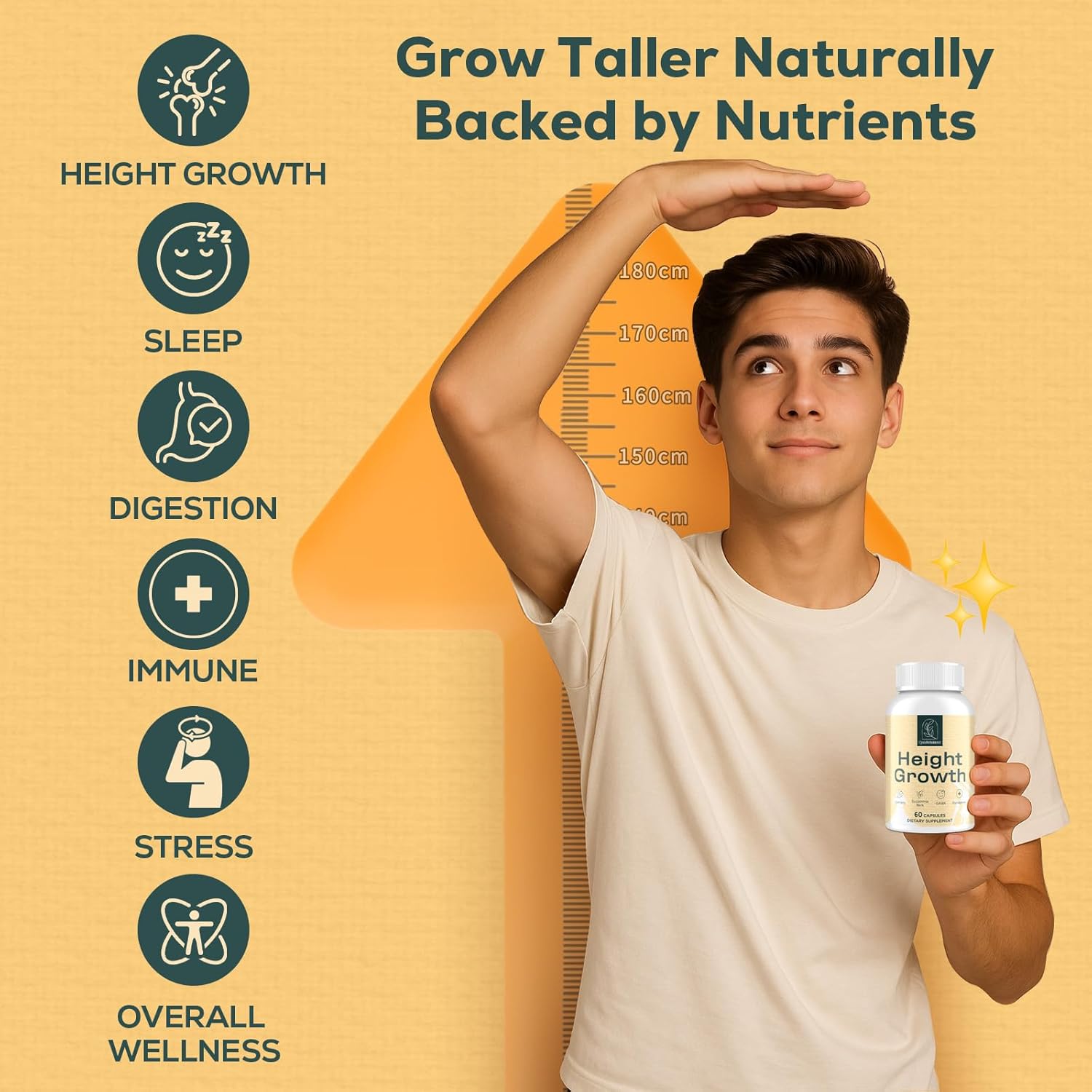 25-in 1 Bone Strength Supplement - for Natural Growth, Digestion and Stress - High Absorption - Calcium, Magnesium, Zinc, Ashwaganda and Multivitamins for Age 12+ | 2 Bottles - Image 2