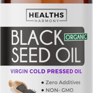 USDA Organic Black Cumin Seed Oil Liquid (8 fl oz) Premium Cold-Pressed Nigella Sativa Producing Pure - Antioxidant Supplement - Vegan, Gluten-Free, & Non-GMO (No Pills or Capsules)