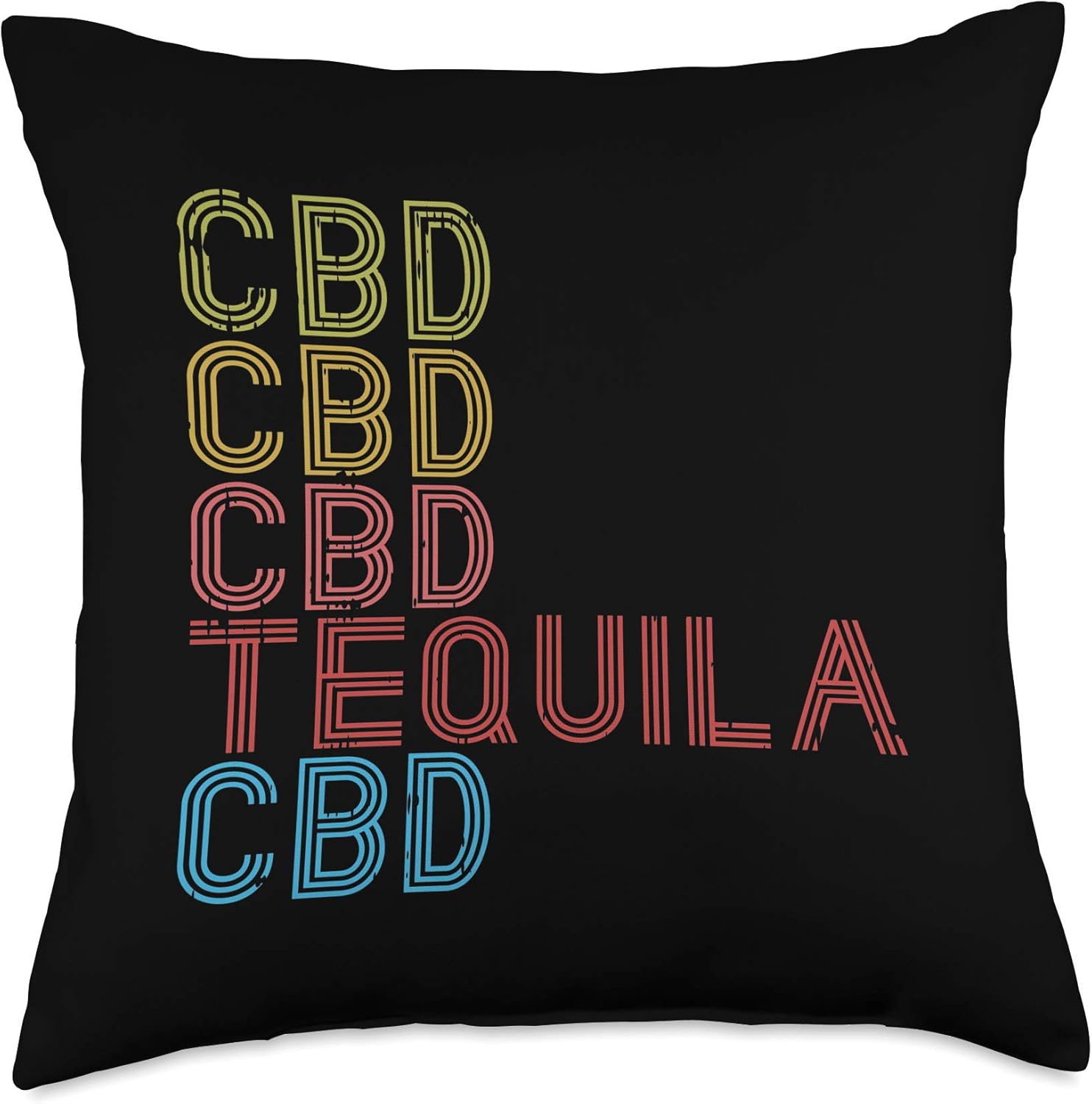 CBD Tequila Retro Hemp Oil Cannabis Alcohol Drinker Gift Throw Pillow