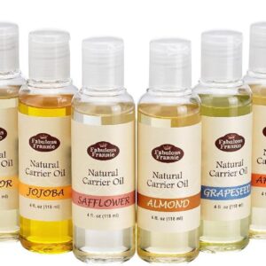 Fabulous Frannie 100% Pure Carrier Oil Variety Set Apricot Kernal, Avocado, Castor, Coconut, Grapeseed, Hemp Oil, Jojoba, Olive, Safflower, Sunflower, Sweet Almond, Unscented 4oz (Pack of 12)