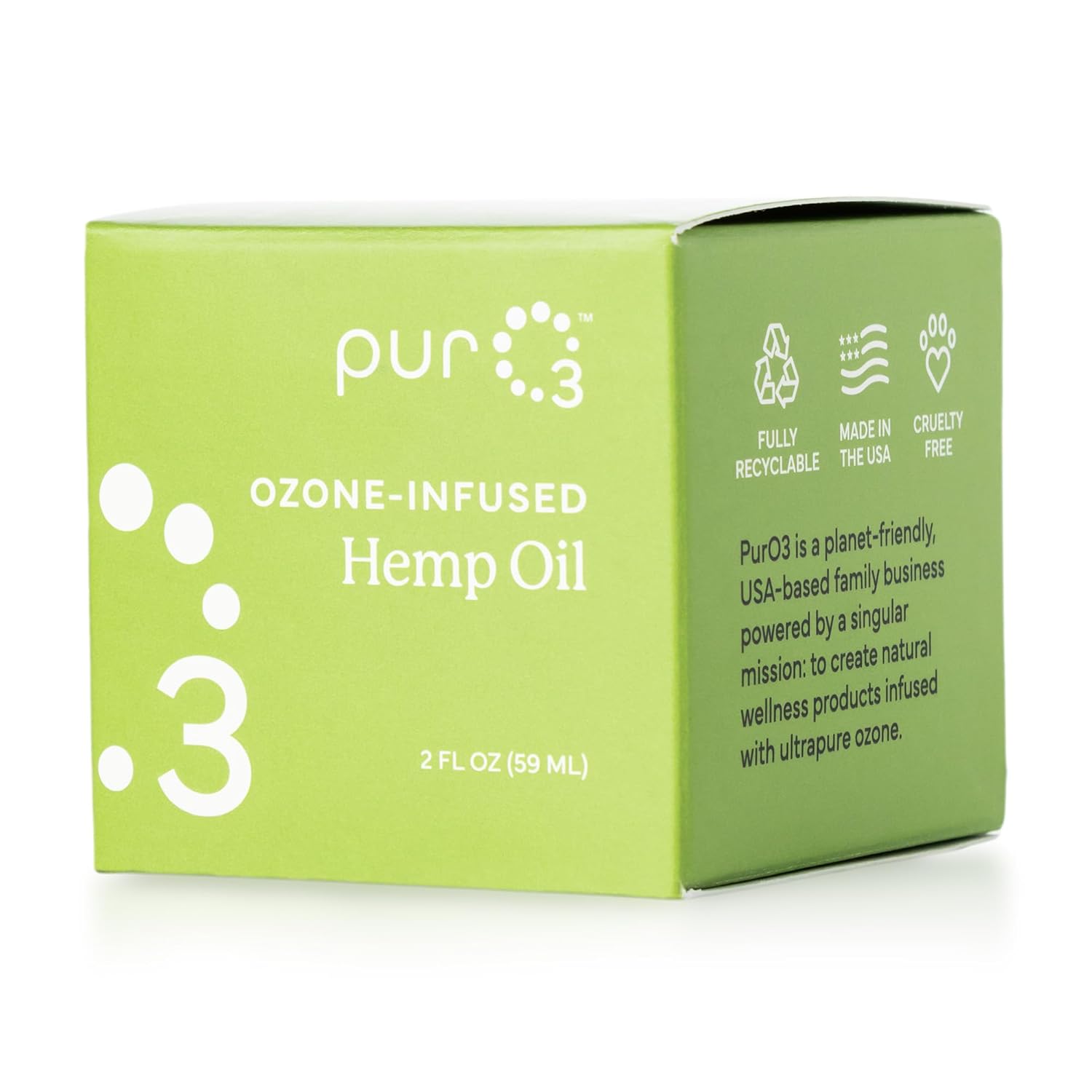 PurO3 Fully Ozonated Hemp Oil - Pure, Natural, Skin Care for Face & Body from Ozonated, Oxygenated Hemp Oil - Glass Jar, 2 oz - Image 3