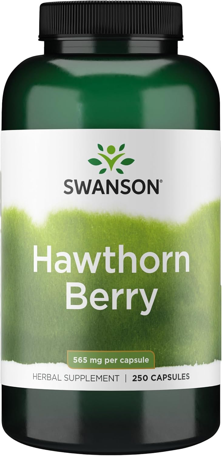 Swanson Hawthorn Berry Full Spectrum Circulation Support Supplement for Heart-Health-Conscious Adults with Antioxidant Flavonoids (250 Capsules, 565 mg Each)